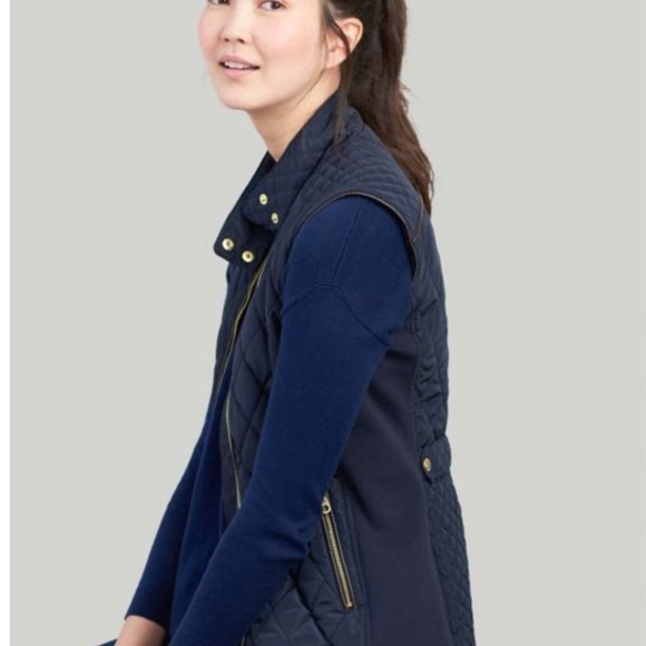 EUC Joules Brookdale Quilted Vest in Marine Navy,  US 14, UK 16 - Picture 5 of 13